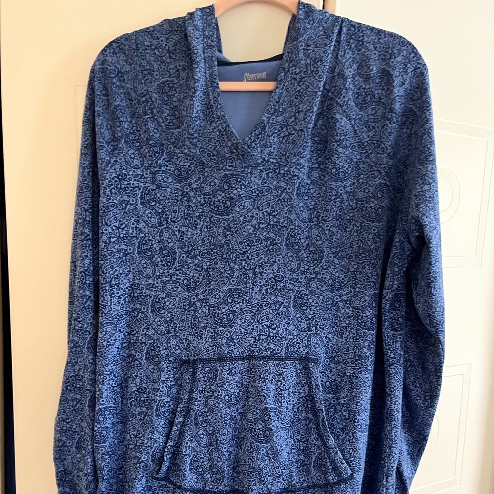 Women’s Blue hoodie sweat shirt.